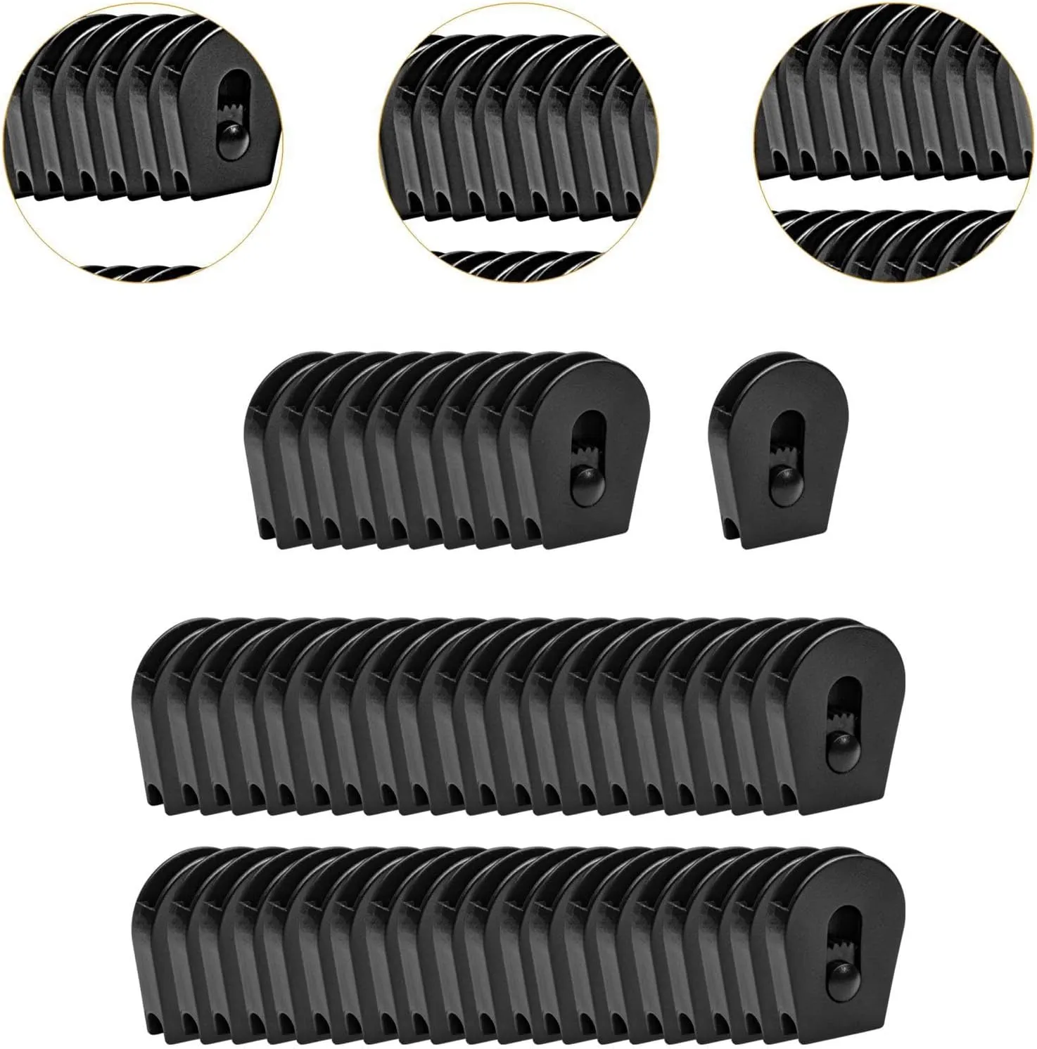 50Pcs Bungee E Collar Strap Locks Toggle Stopper Easy to Install Strap Tightener Cord End Slider for Sweatpants Hat Supboard, X Large
