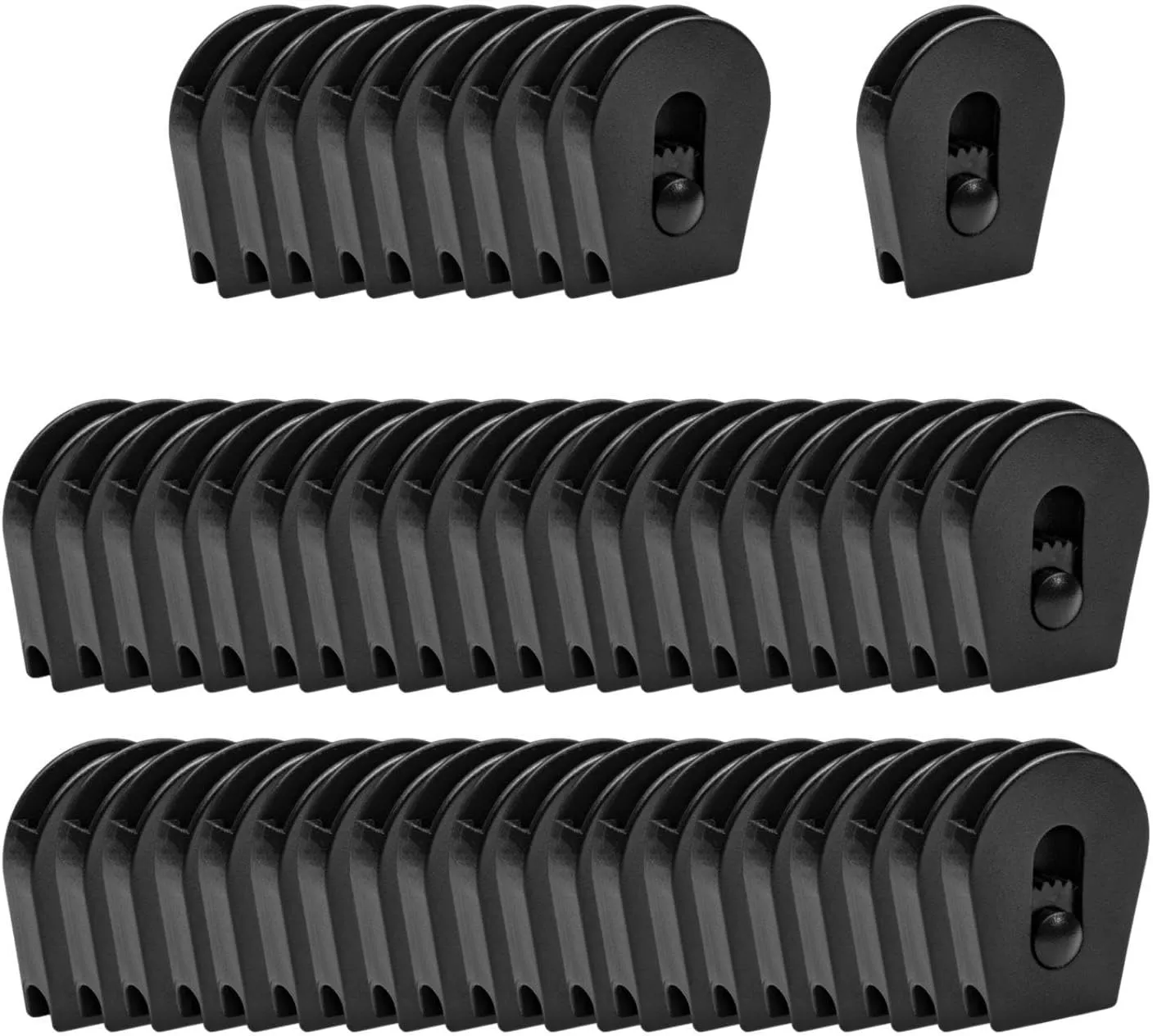 50Pcs Bungee E Collar Strap Locks Toggle Stopper Easy to Install Strap Tightener Cord End Slider for Sweatpants Hat Supboard, X Large