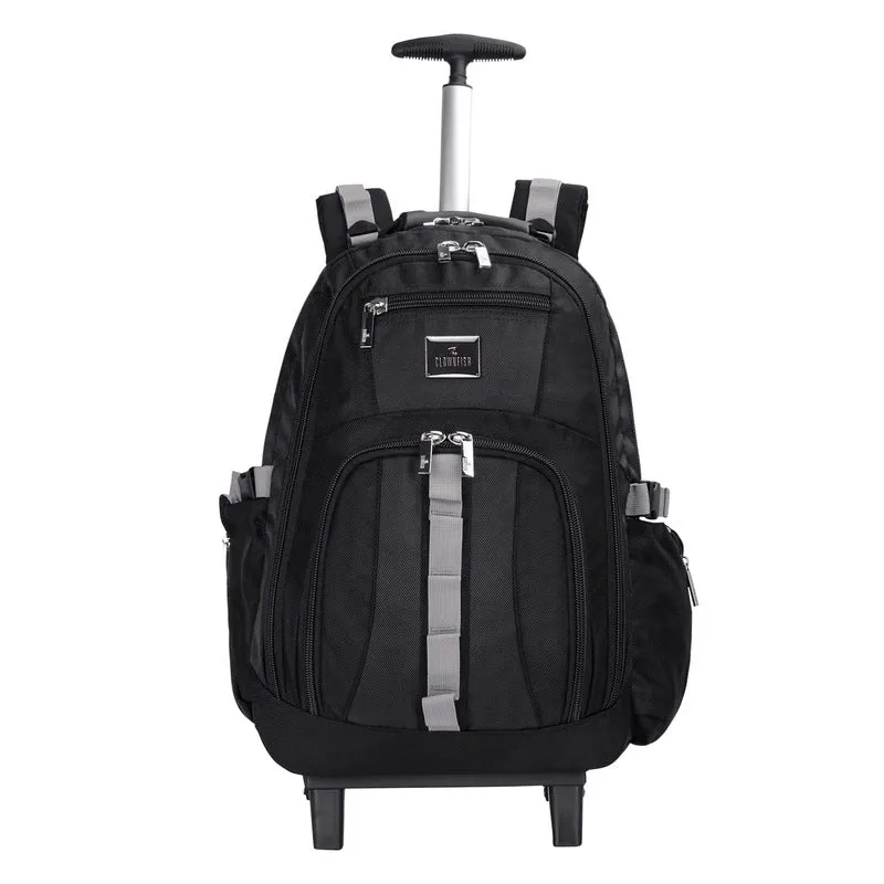 51L Laptop Trolley Backpack - Water Resistant, 3 Compartments | 57 cm | Black
