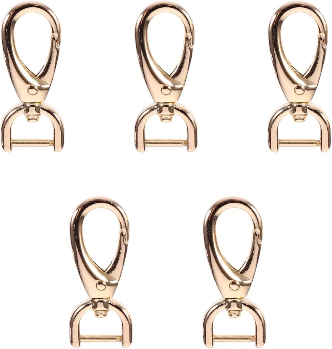 5Pcs Detachable Bag Clasp Sturdy Replacement Buckles for Luggage Handbags Keychains and Dog Collars Easy Open Trigger Design Shiny Light Finish