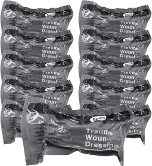 6 Inch Israeli Bandage, Portable Vacuum Sealed, Compression Pressure Dressing Trauma Wound Seal Bandages for Outdoor Battle Combat Tactical Travel Hiking Cycling (10 pcs)
