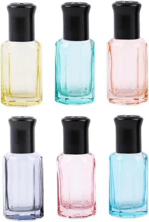 6Pcs Refillable Travel Cosmetic Dispenser Roller Ball Bottles for Essential Oils and Perfume Leak Design for Handbags and Luggage