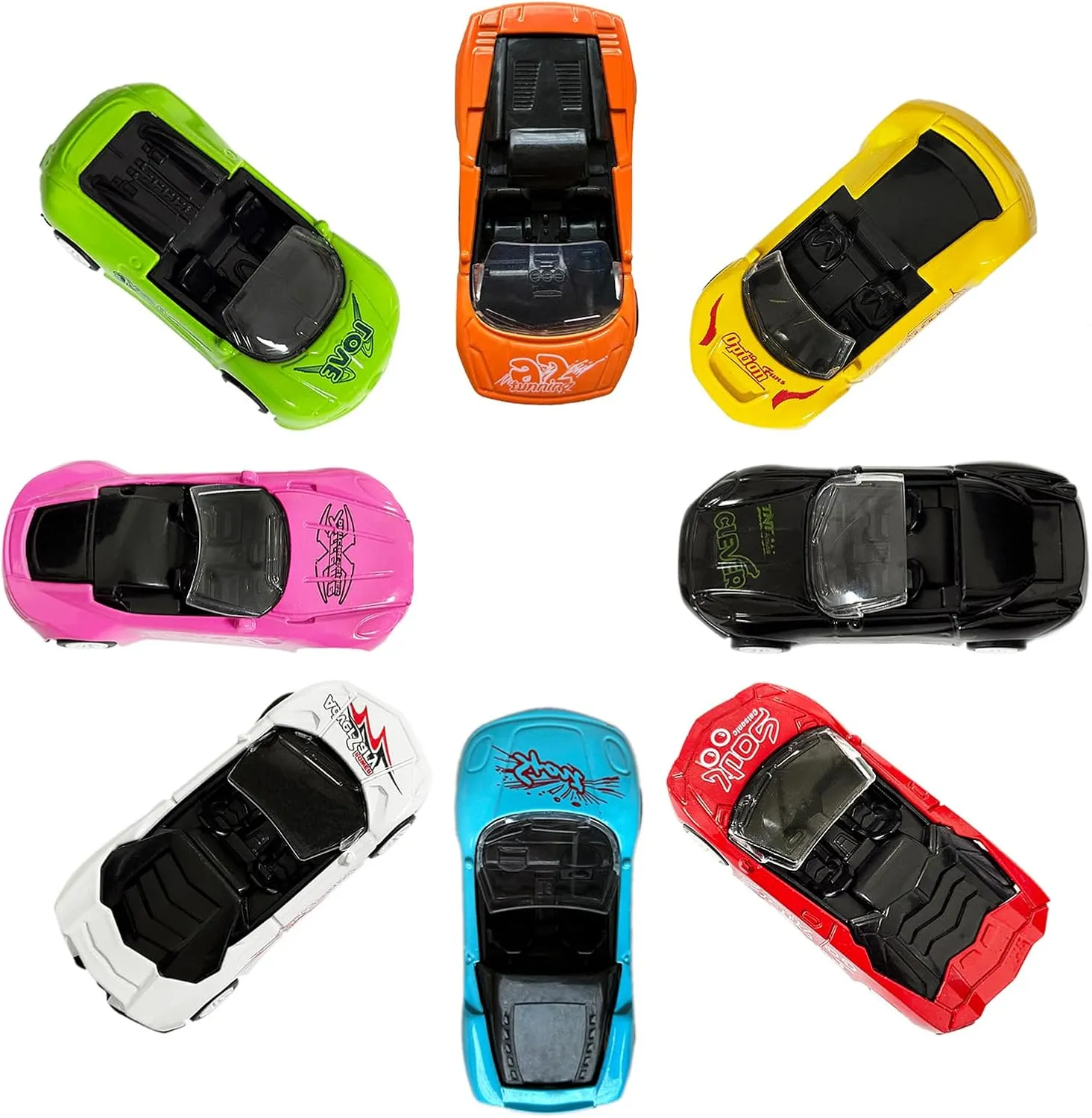 8-Pack Die-Cast Metal Pull Back Toy Cars – Mini Alloy Vehicles for Kids, Party Favors, Birthday Gifts
