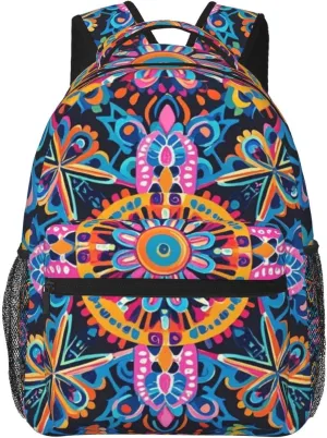 Abstract Ethnic Print Adult Backpacks 15 Inch Laptop Backpack Double Shoulder Bag for Work Travel Gifts