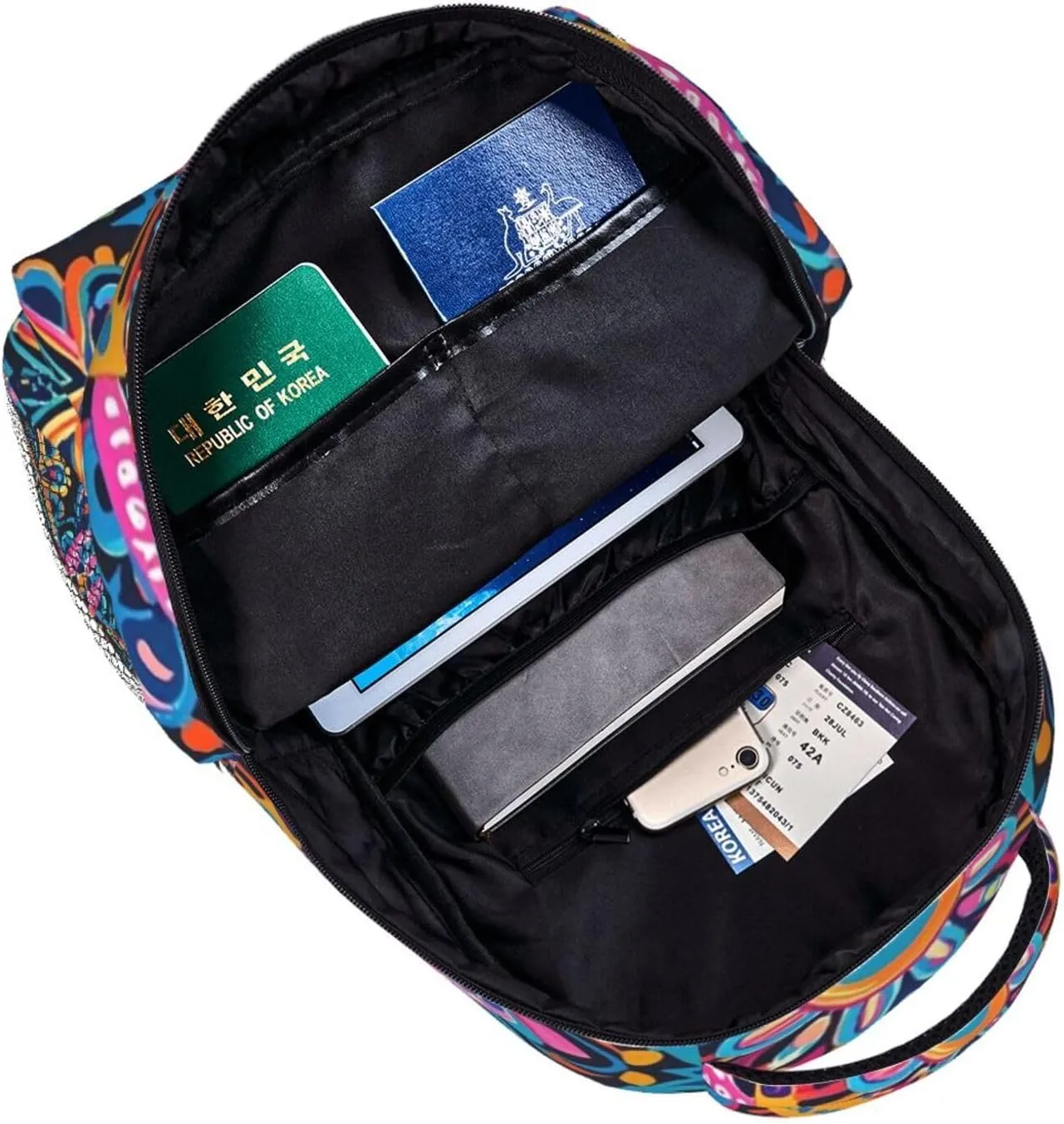 Abstract Ethnic Print Adult Backpacks 15 Inch Laptop Backpack Double Shoulder Bag for Work Travel Gifts