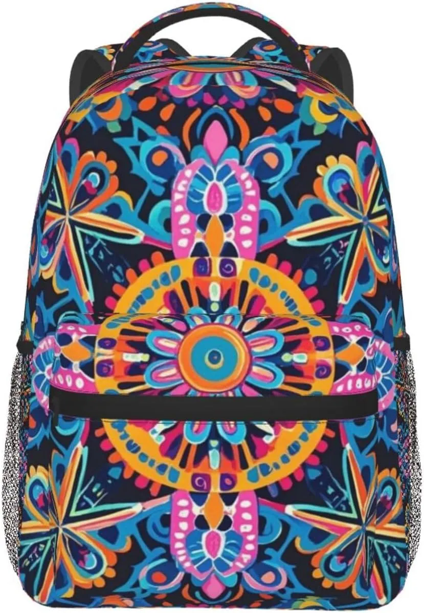 Abstract Ethnic Print Adult Backpacks 15 Inch Laptop Backpack Double Shoulder Bag for Work Travel Gifts