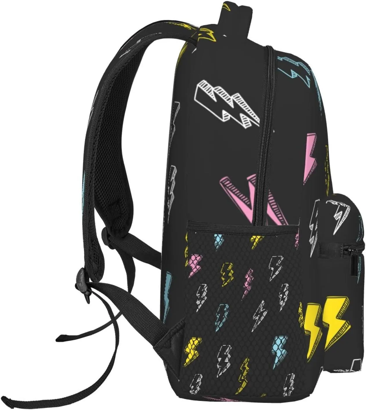 Abstract Motif Symbol Thunder Lightnings Textures Backpacks 15 Inch Laptop Backpack Multipurpose Double Shoulder Bag for Men Women Gifts