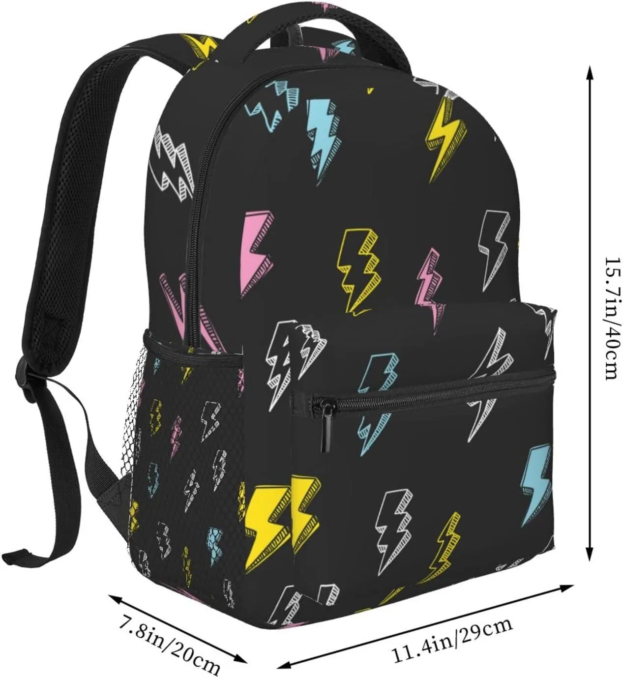 Abstract Motif Symbol Thunder Lightnings Textures Backpacks 15 Inch Laptop Backpack Multipurpose Double Shoulder Bag for Men Women Gifts