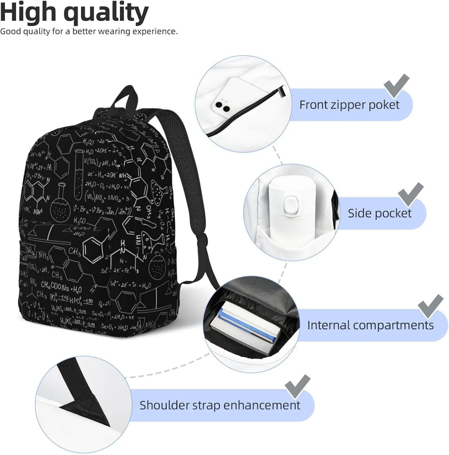 Abstract Science Chemistry Canvas Casual Lightweight Duffel Bag, Fashion Duffel Bag, Unisex Travel Backpack