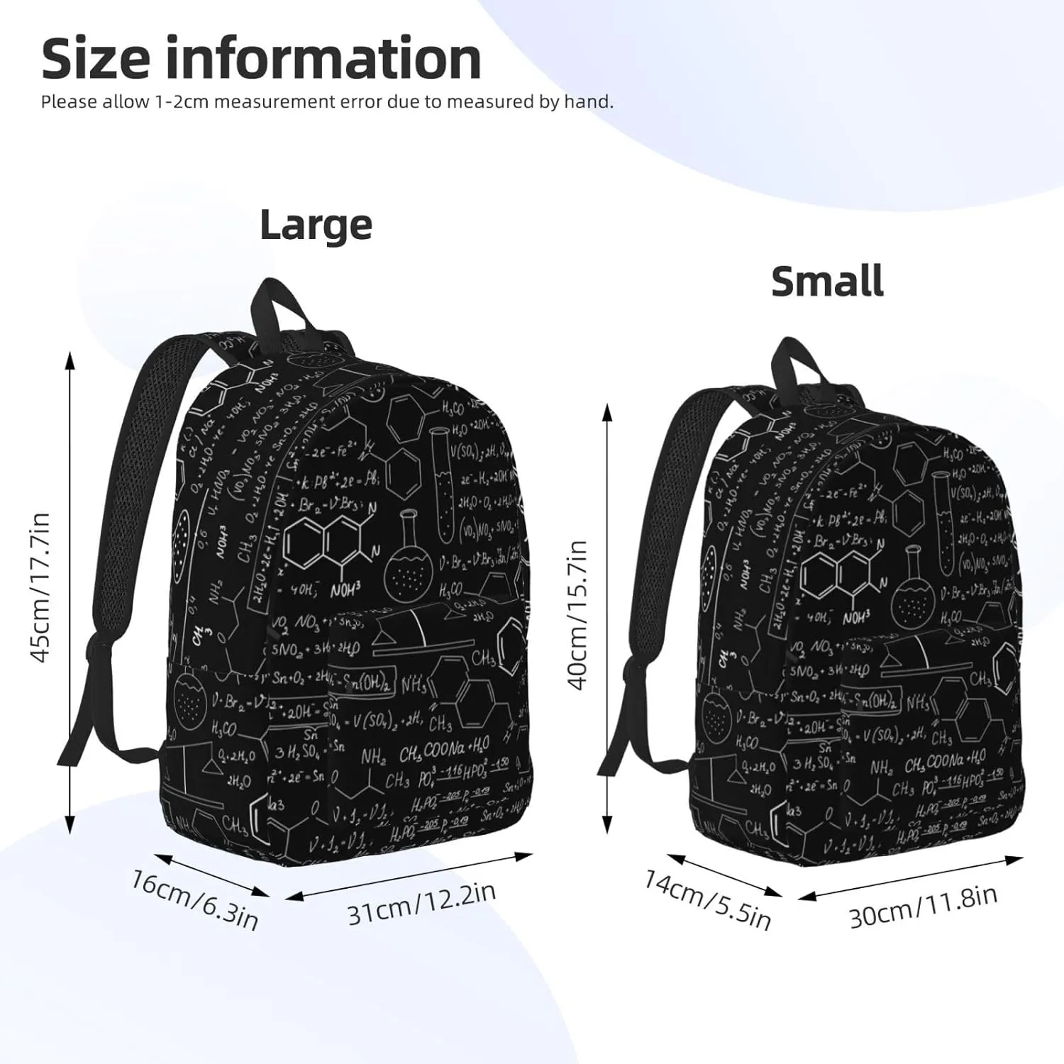 Abstract Science Chemistry Canvas Casual Lightweight Duffel Bag, Fashion Duffel Bag, Unisex Travel Backpack