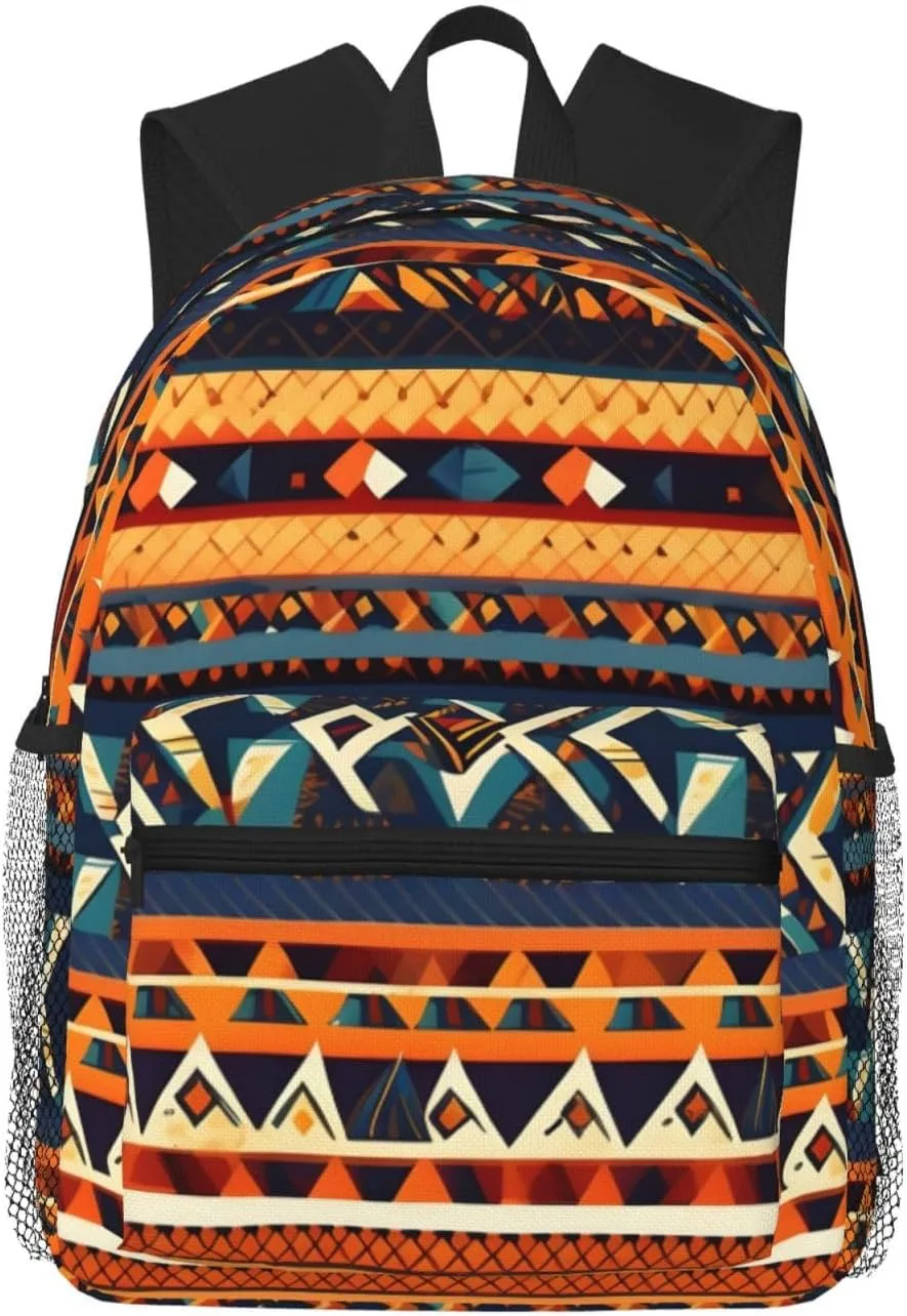 African National Patterns College Backpacks,Backpacks With Pockets, Lightweight Bookbag For College for Women Men