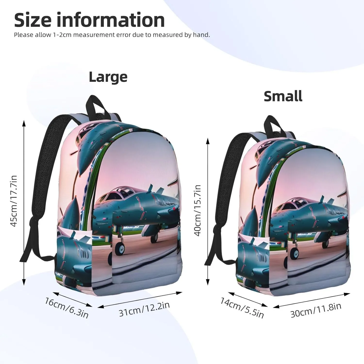 Aircraft Canvas Casual Lightweight Duffel Bag, Fashion Duffel Bag, Unisex Travel Backpack