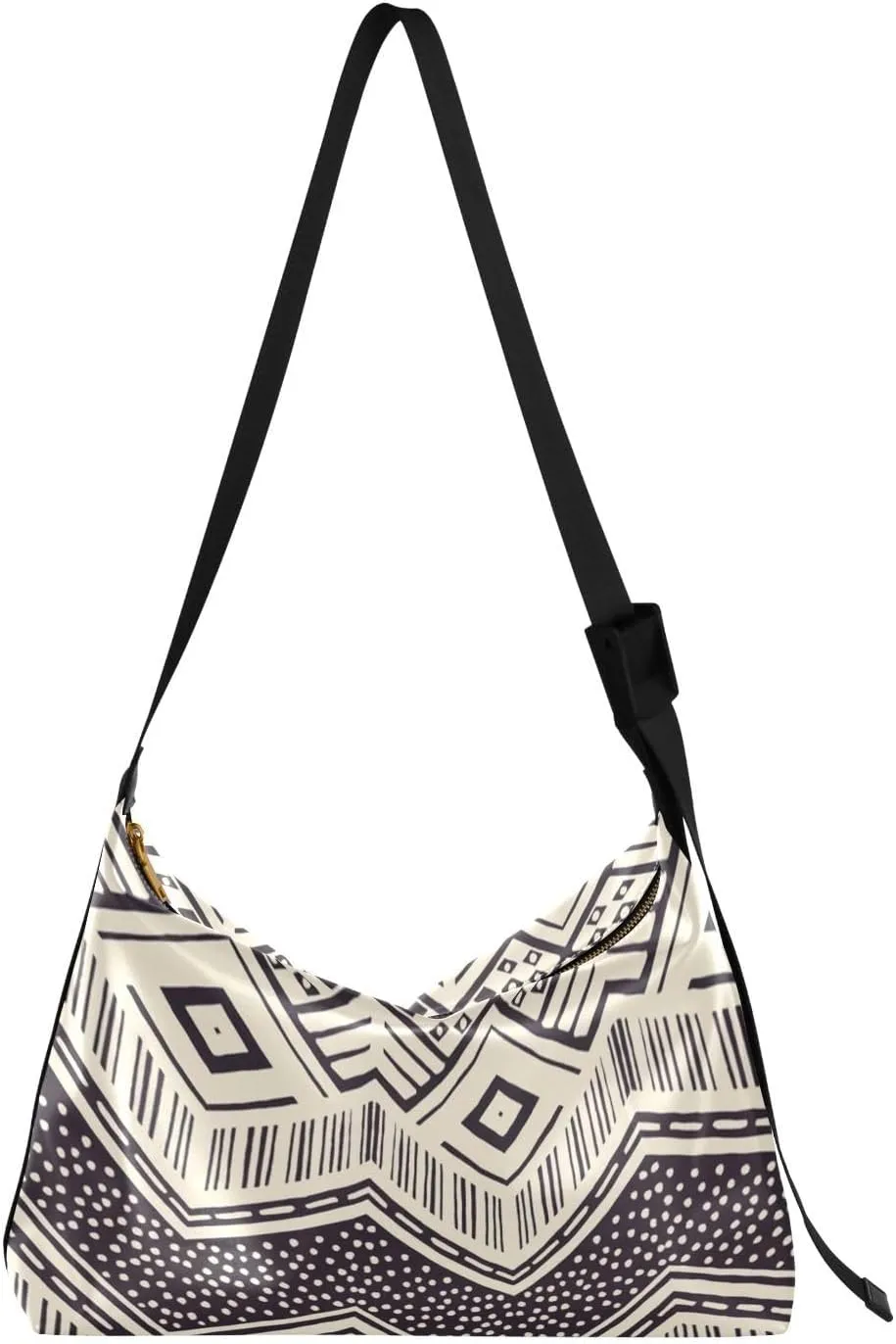 ALAZA Boho Ethnic Gypsy Mexican Folk Womens Tote Bag Leather Shoulder Bag For Women Men Large Hobo Cross Body Bags Handbag