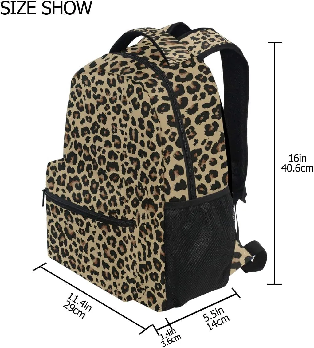 ALAZA Cheetah Leopard Print Animal Skin Large Backpack Personalized Laptop iPad Tablet Travel School Bag with Multiple Pockets