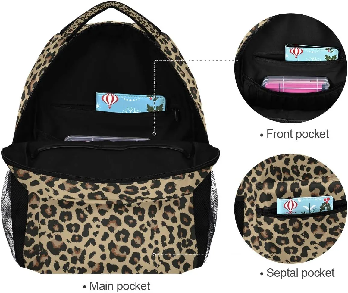 ALAZA Cheetah Leopard Print Animal Skin Large Backpack Personalized Laptop iPad Tablet Travel School Bag with Multiple Pockets