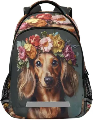 ALAZA Cute Brown Dachshund02 Backpacks Travel Laptop Daypack School Book Bag for Men Women Teens Kids