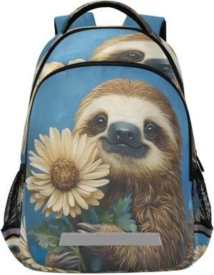 ALAZA Cute Sloth Flower Backpacks Travel Laptop Daypack School Book Bag for Men Women Teens Kids403