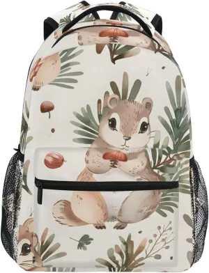 ALAZA Cute Squirrel Pine Nut Backpacks for Girls Boys School Backpack Kids Bookbag 3rd 4th 5th Grade Elementary Students Daypacks Travel Laptop Shoulder Bag