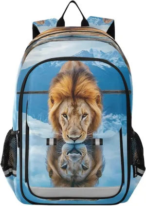 ALAZA Lion Lake Glacier School Backpacks Travel Laptop Bag Kids Bookbag for Girls Boys Teens Women Men