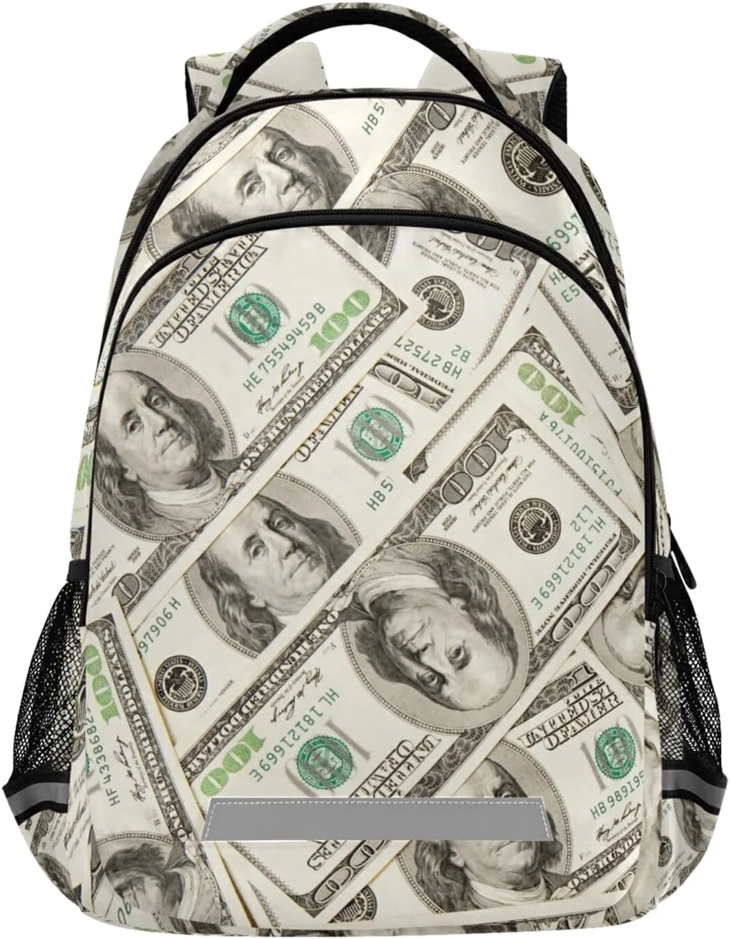 ALAZA Money Dollar Boys Backpack Girls Kids School Book Bags 3rd 4th 5th Grade Laptop Casual Daypack Travel Shoulder Bag with Chest Strap