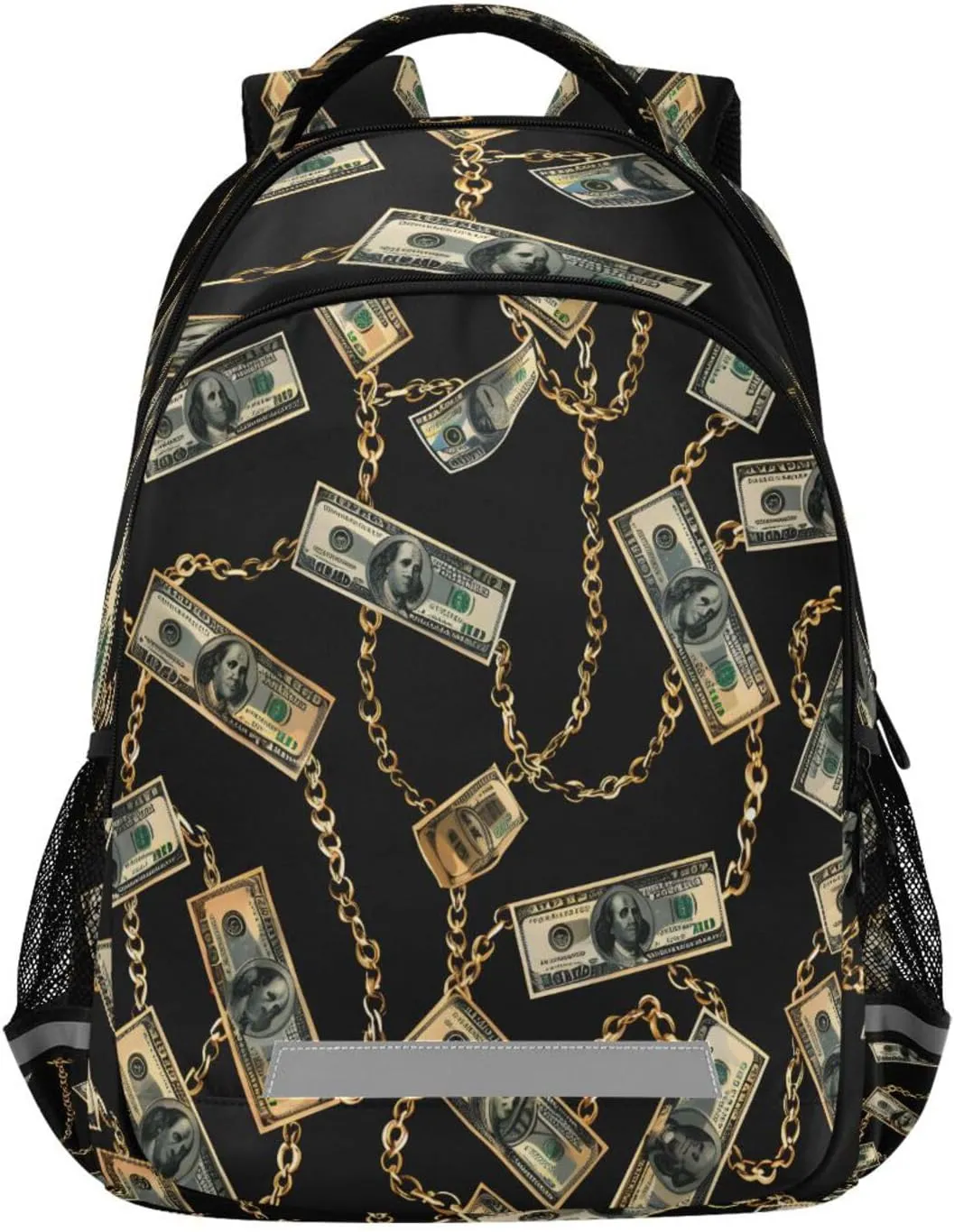 ALAZA Money One Hundred Us Dollar Bills Backpacks Travel Laptop Daypack School Book Bag for Men Women Teens Kids