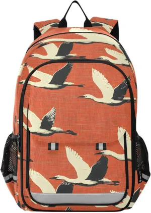 ALAZA Red Crane Bird Laptop Backpack Purse for Women Men School Bag 17 Inch Bookbag Student Boys Girls Travel Casual Daypack