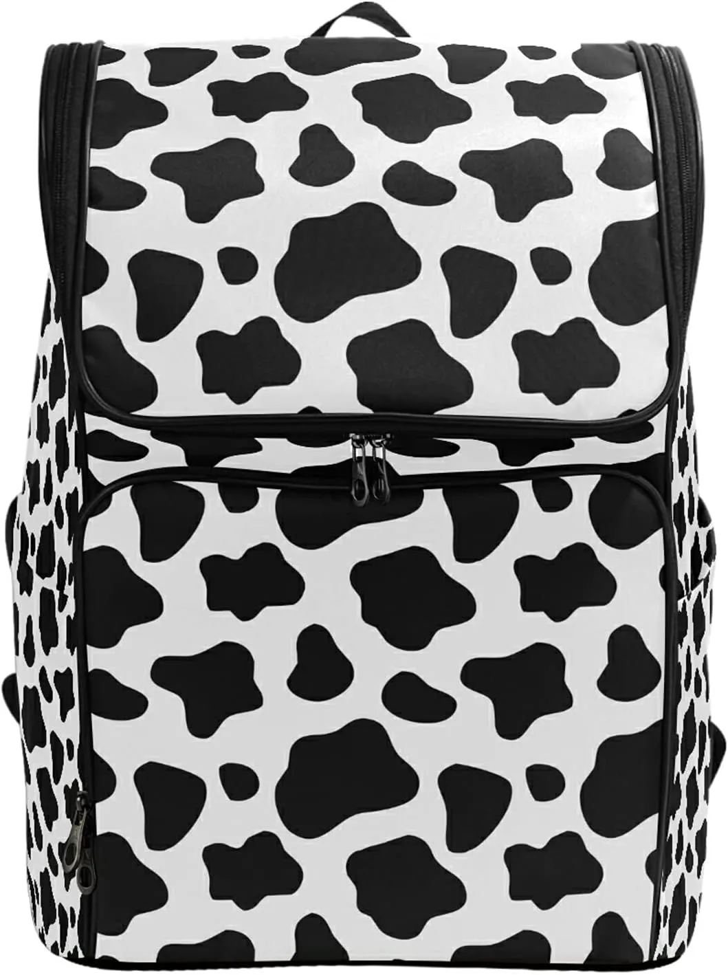 ALAZA Schoolbag Large Bookbag Black And White Cow Print Backpacks Laptop Backpack for Kindergarten Elementry Middle School Student College Adult Backpack