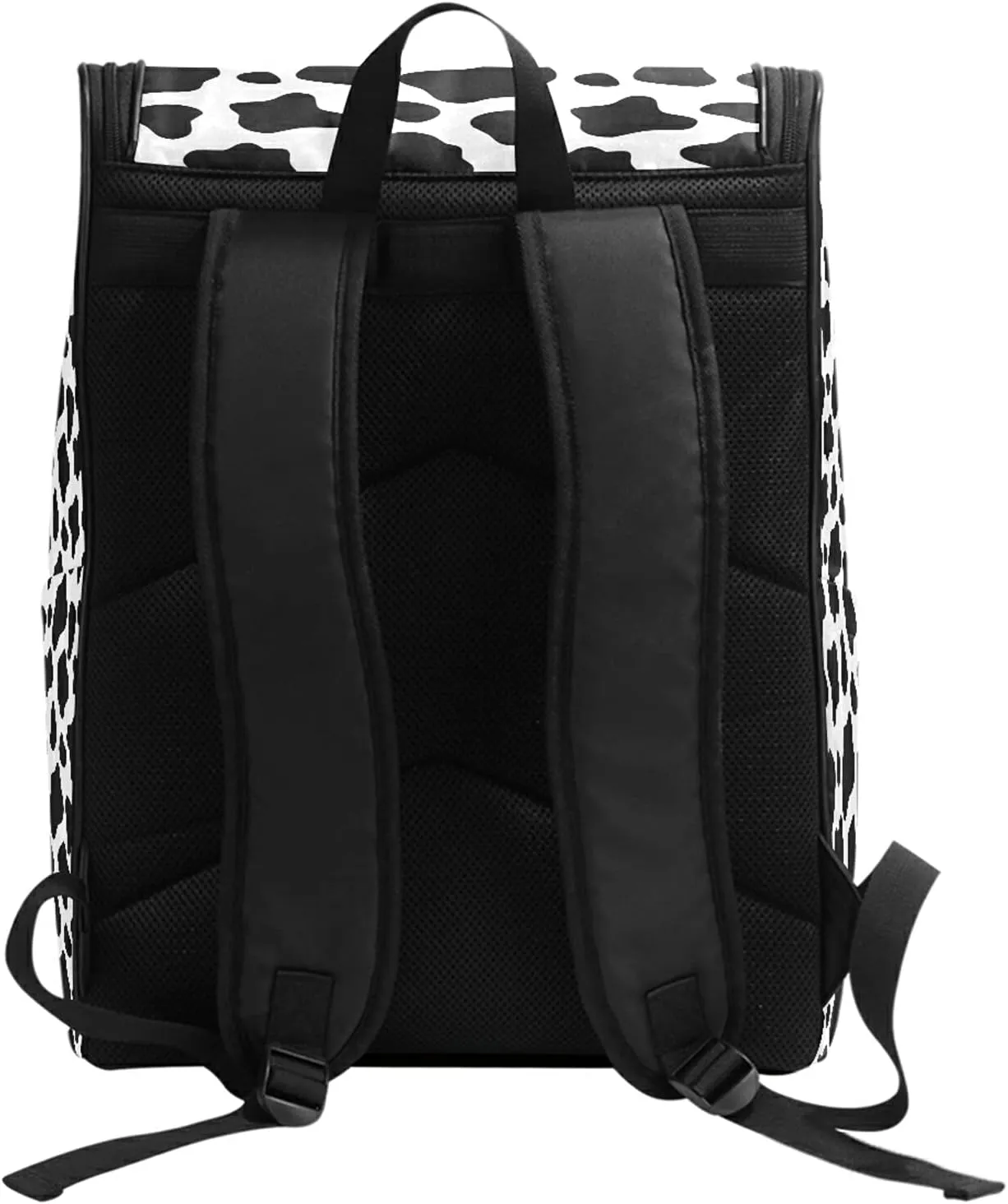 ALAZA Schoolbag Large Bookbag Black And White Cow Print Backpacks Laptop Backpack for Kindergarten Elementry Middle School Student College Adult Backpack