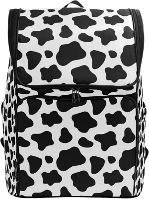 ALAZA Schoolbag Large Bookbag Black And White Cow Print Backpacks Laptop Backpack for Kindergarten Elementry Middle School Student College Adult Backpack