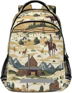 ALAZA Stylish Western Cowboys Rodeo Backpacks Travel Laptop Daypack School Book Bag for Men Women Teens Kids