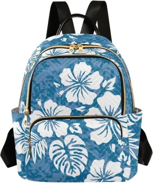 Aloha Hawaiian Floral Backpack Purse for Women Ladies Fashion Travel MiniShoulder Bags with Strap Handbag Lady Purse,S