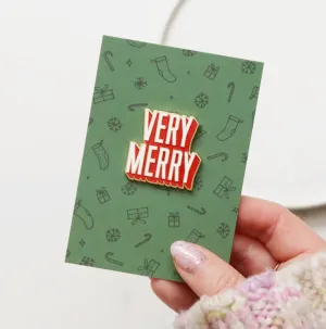 Alphabet Bags - Very Merry Enamel Pin