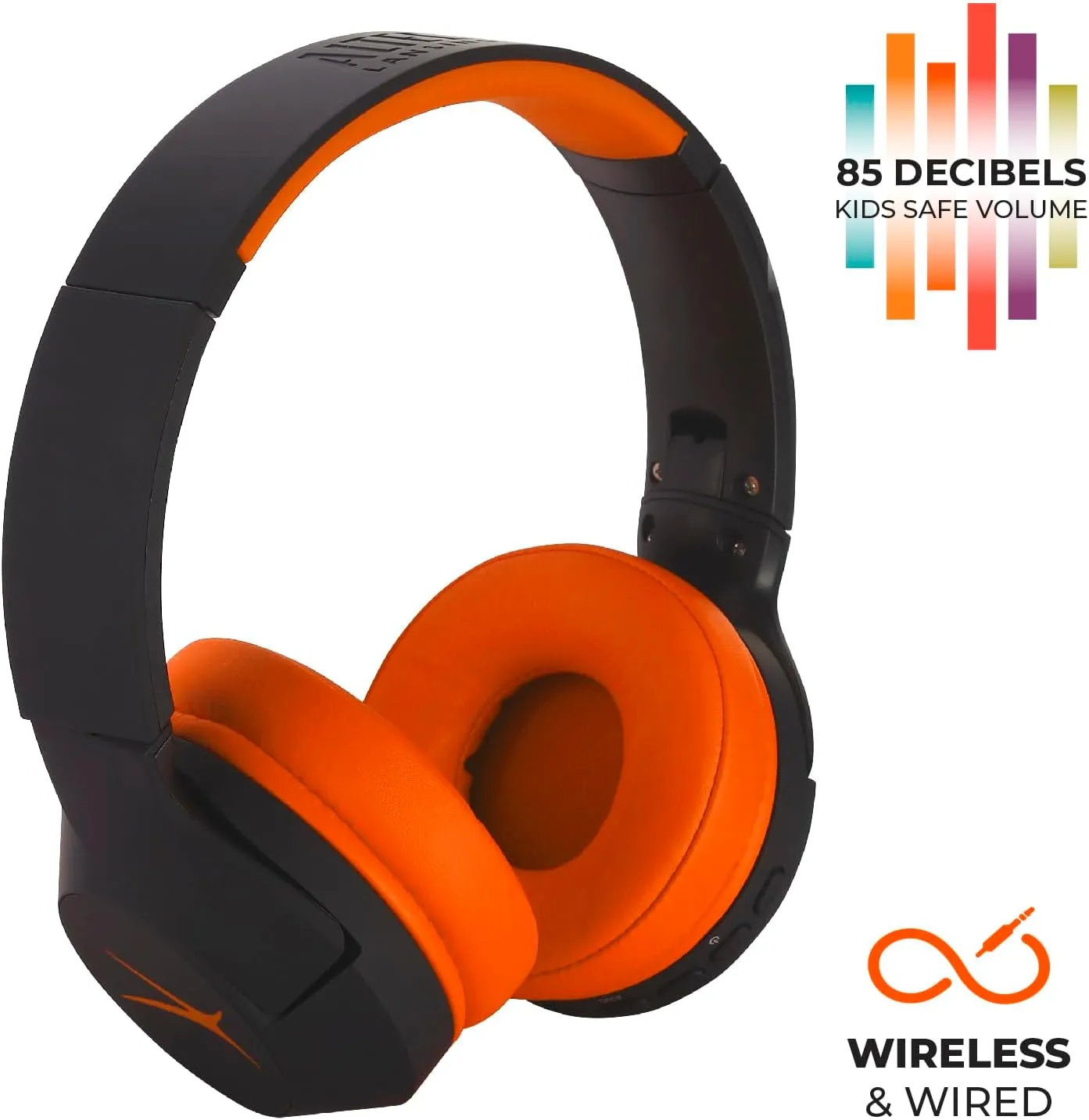 Altec Lansing Kid Safe Noise Cancelling Wireless Headphones 15H Battery, 85dB Volume Limit, Foldable Design Powerful Sound, Active Noise Cancellation Perfect for Kids Ages 7 