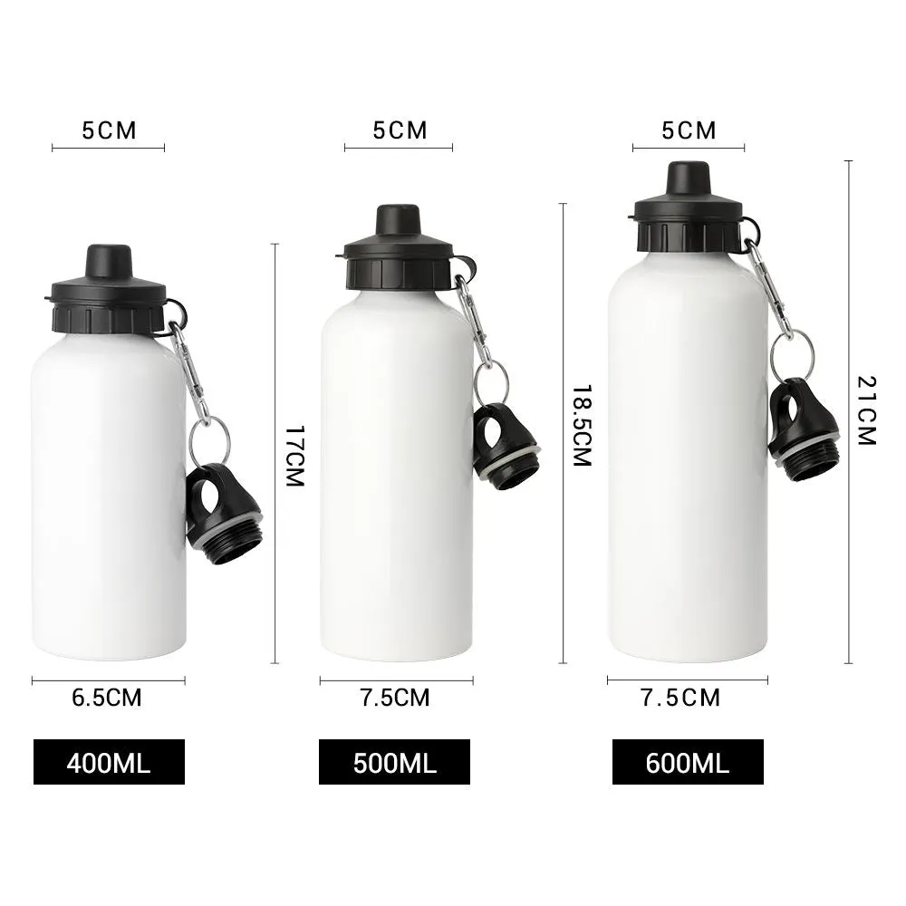 Aluminium Water Bottle 600ml White