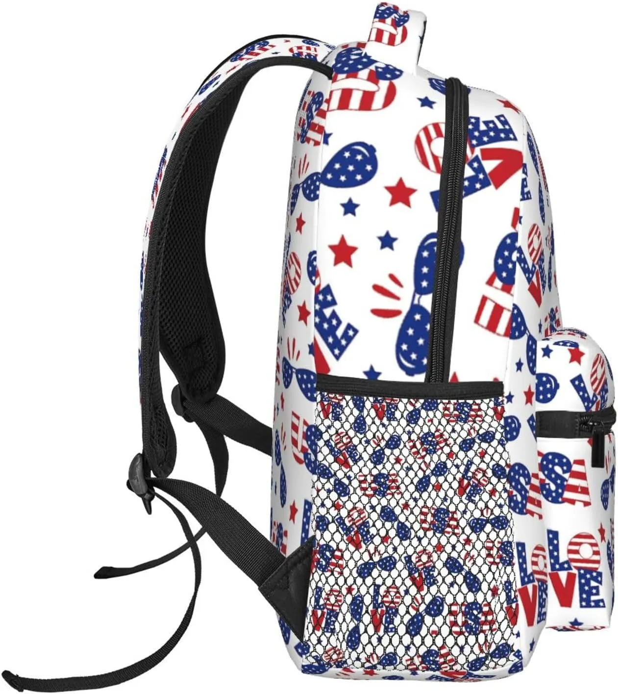 American Flag Independence Day Backpack,Laptop Bookbags Shoulder Bag Travel Hiking Camping Daypack for Men Women