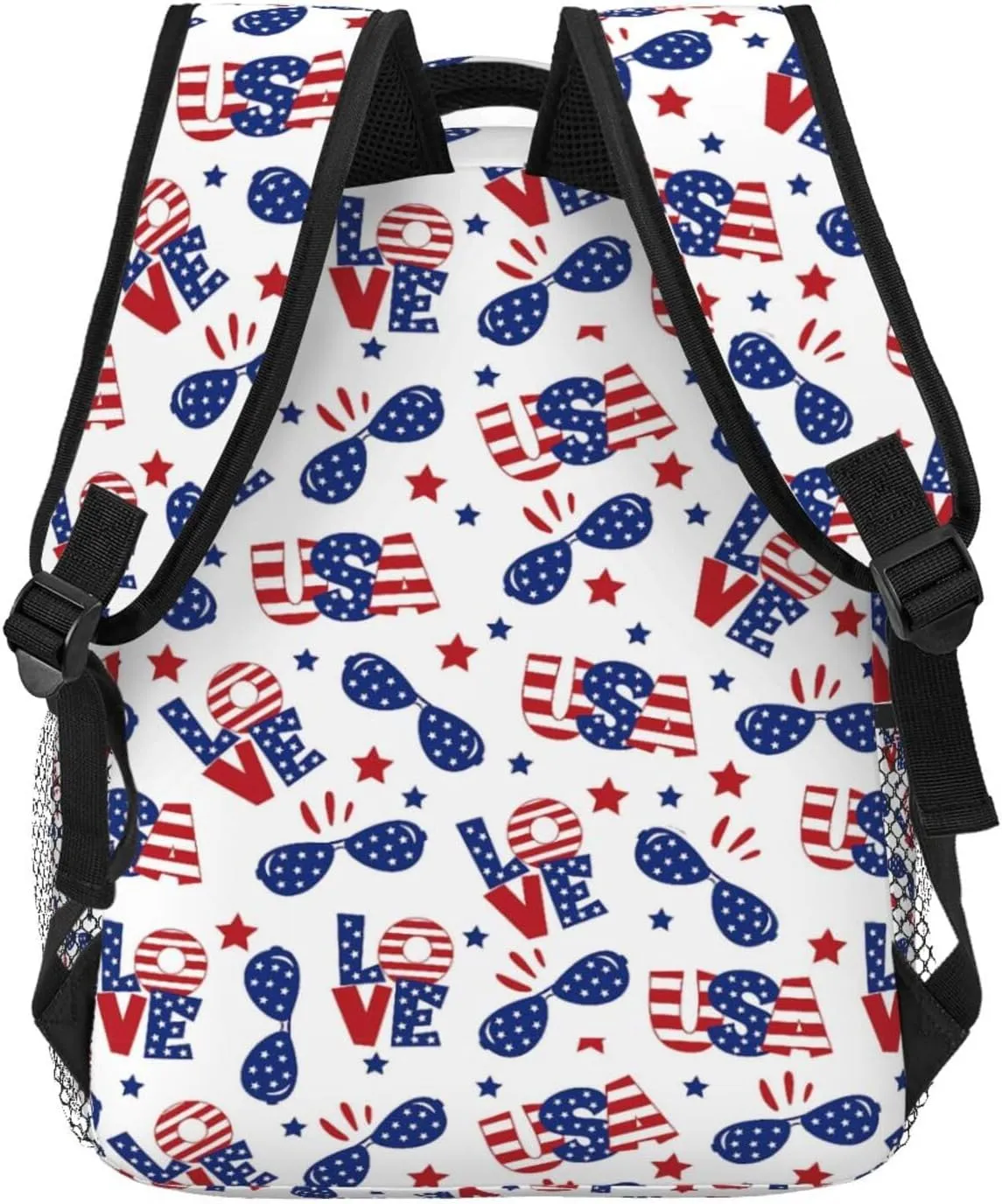 American Flag Independence Day Backpack,Laptop Bookbags Shoulder Bag Travel Hiking Camping Daypack for Men Women
