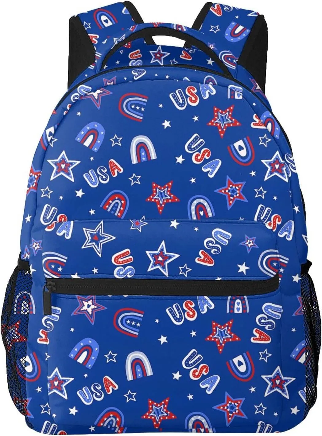 American Flag Independence Day Backpack,Laptop Bookbags Shoulder Bag Travel Hiking Camping Daypack for Men Women