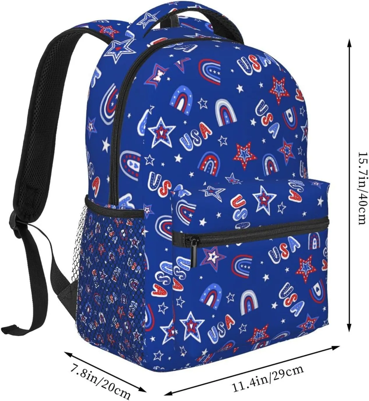 American Flag Independence Day Backpack,Laptop Bookbags Shoulder Bag Travel Hiking Camping Daypack for Men Women