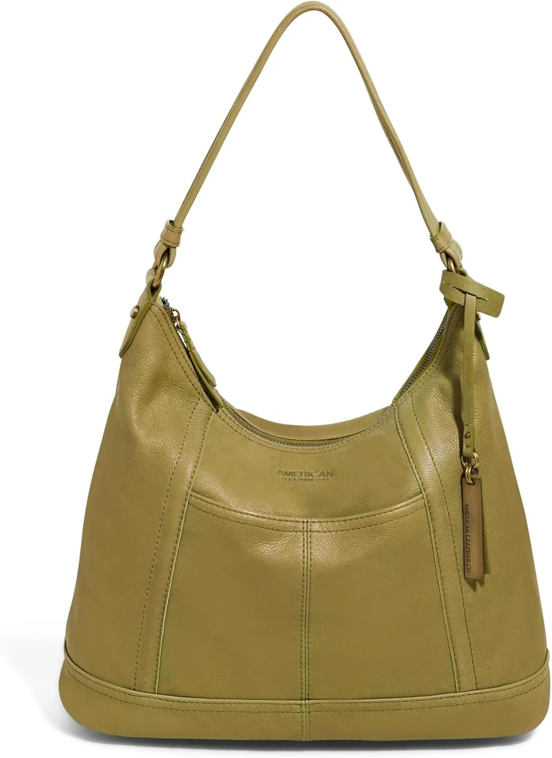 American Leather Hudson Hobo Shoulder Bag, Soft Leather Purse, Handbag With Zippered Compartments & Slip Pockets for Women