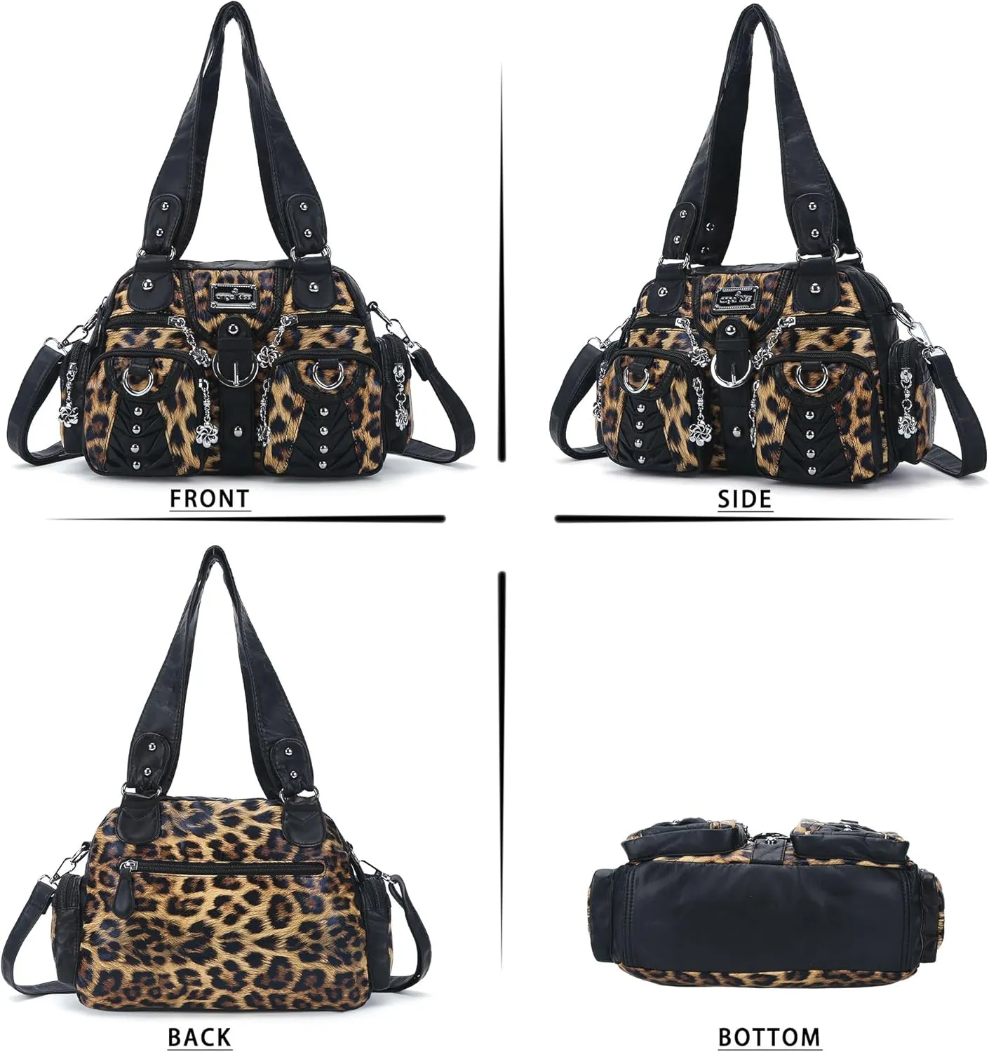 Angel Kiss Small Purse Handbag for Women Crossbody and Shoulder Bags Multipocket Soft Hobo Purses Adjustable Strap