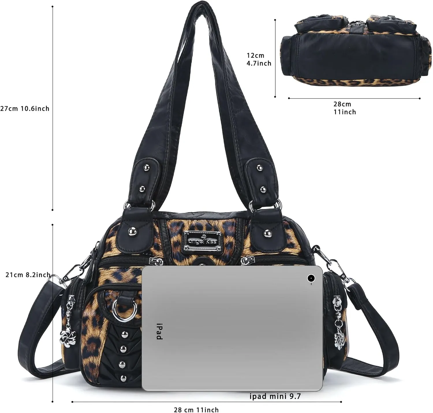 Angel Kiss Small Purse Handbag for Women Crossbody and Shoulder Bags Multipocket Soft Hobo Purses Adjustable Strap