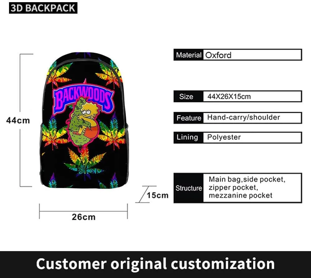 Anime Backpacks Casual Laptop Backpack Travel Bags for Men Women