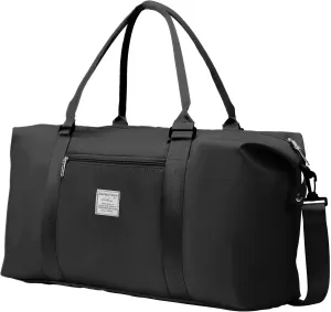 ANKUER Large Duffle Bag for Travel, Sports Gym Tote Bag for Women, Carry on Overnight Bag with Luggage Sleeve for Airplanes, Shoulder Weekender Bags Hospital Bag (Black)