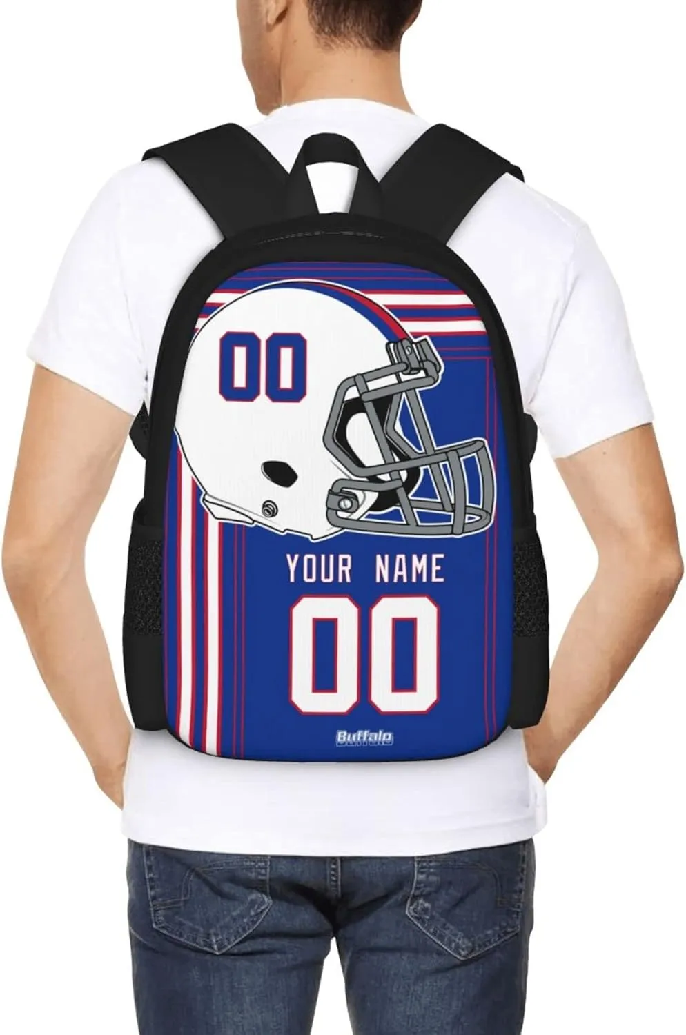 ANTKING Buffalo Backpack Customized High capacity Personalized Any Name and Number Fans Gifts for Kids Men