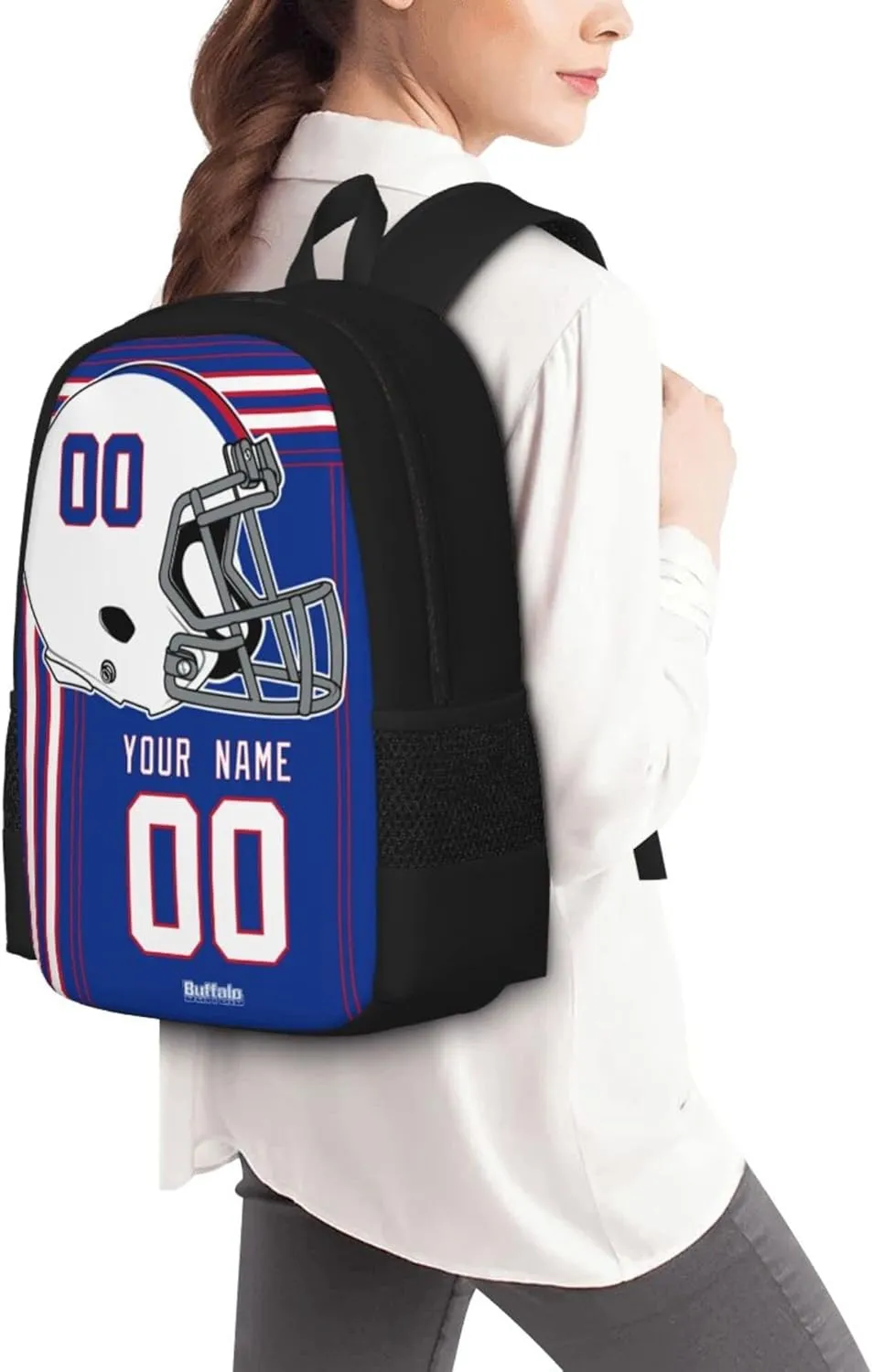 ANTKING Buffalo Backpack Customized High capacity Personalized Any Name and Number Fans Gifts for Kids Men