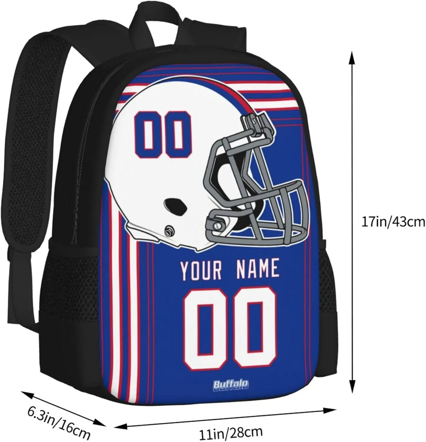 ANTKING Buffalo Backpack Customized High capacity Personalized Any Name and Number Fans Gifts for Kids Men