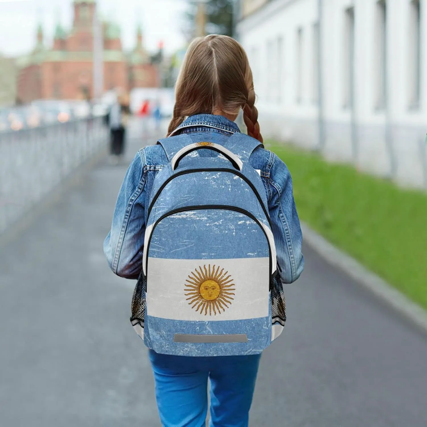 Argentina Flag Backpack for Girls Kids Boys School Bookbags, Student Laptop Backpack Carrying Bag Casual Lightweight Travel Sports Day Packs