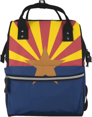 Arizona AZ State Flags Large Capacity Mummy Maternity Bag Multifunctional Diaper Backpack 3D Print Travel Backpack