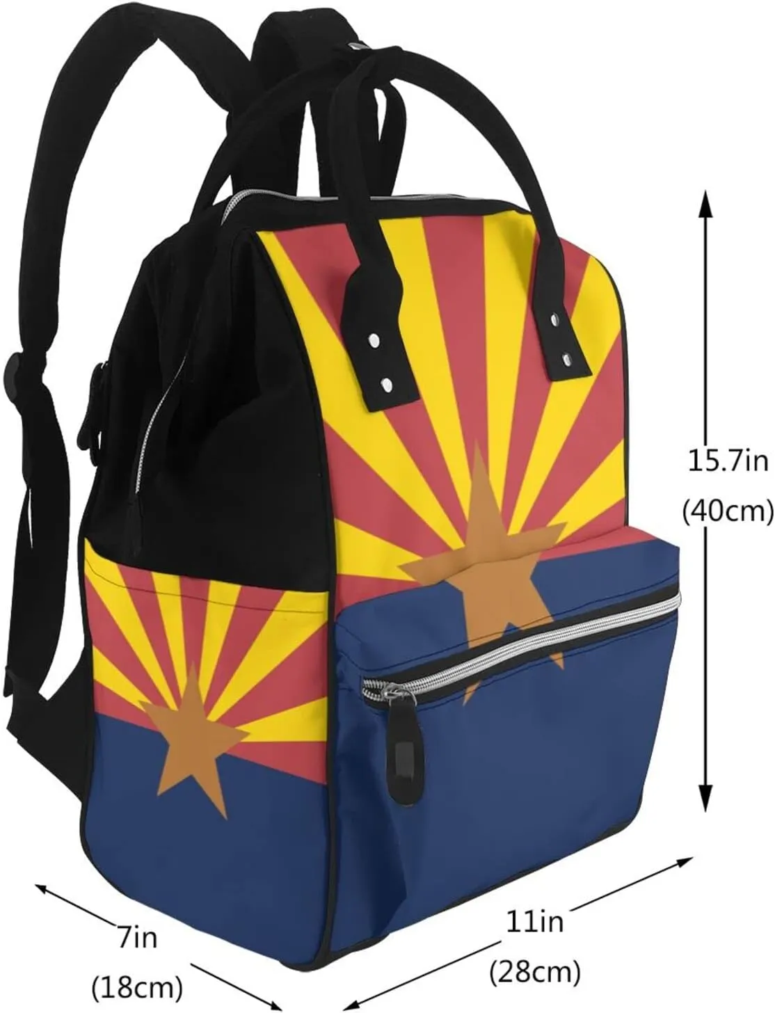 Arizona AZ State Flags Large Capacity Mummy Maternity Bag Multifunctional Diaper Backpack 3D Print Travel Backpack
