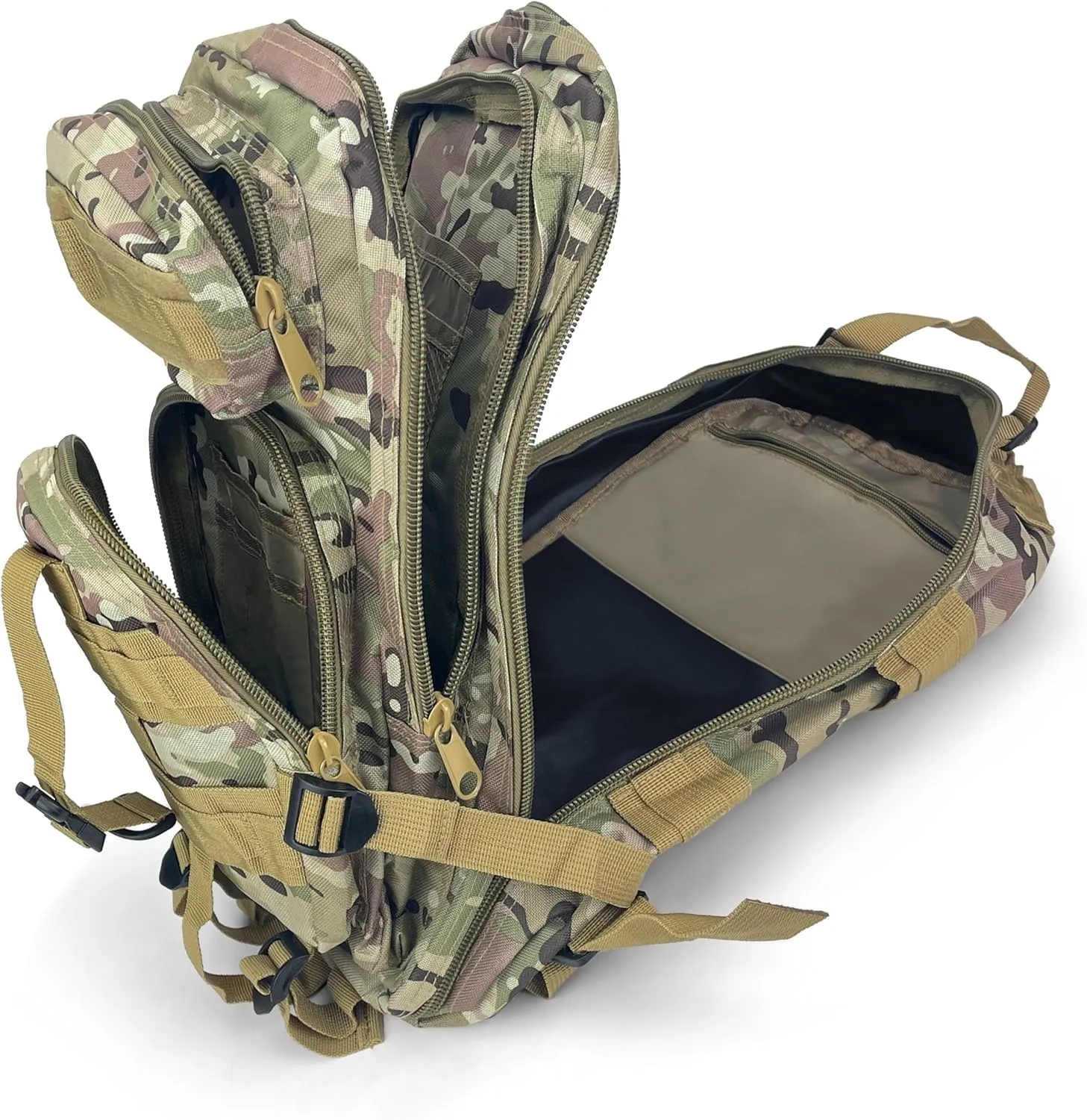 ASA TECHMED Large Tactical Backpack - IFAK Military-Grade Assault Pack, Everyday Carry Use, Military Backpacks Tactical (Green Camo)